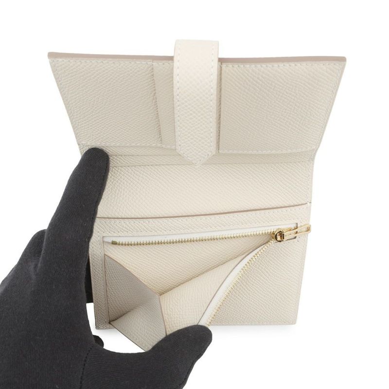 エルメス 二つ折り財布 ベアンコンパクト クレ/ピンクゴールド金具 エプソン W刻印