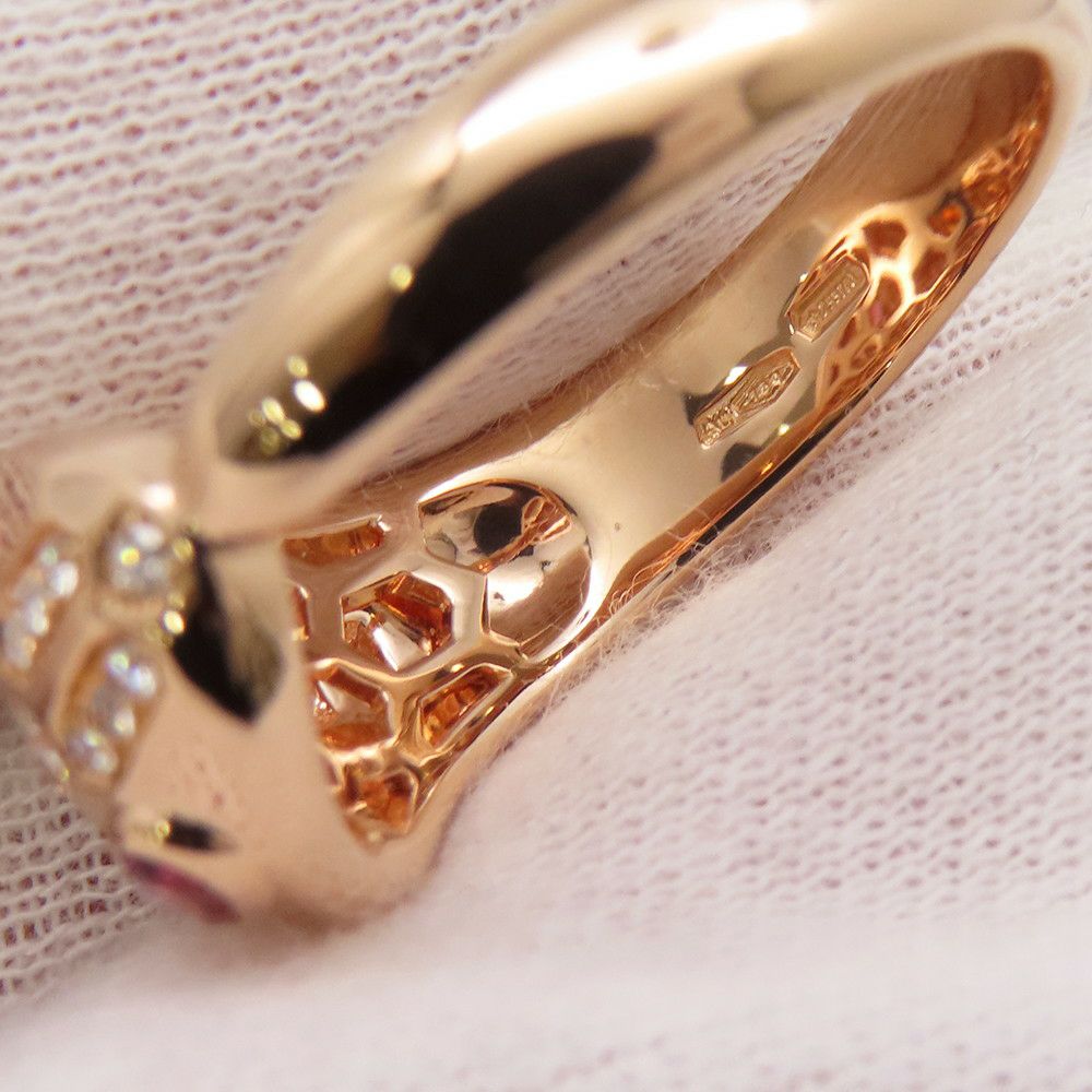 ブルガリ リング セルペンティ ルベライト/ダイヤモンド K18PGピンクゴールド サイズ約19号 BVLGARI 指輪