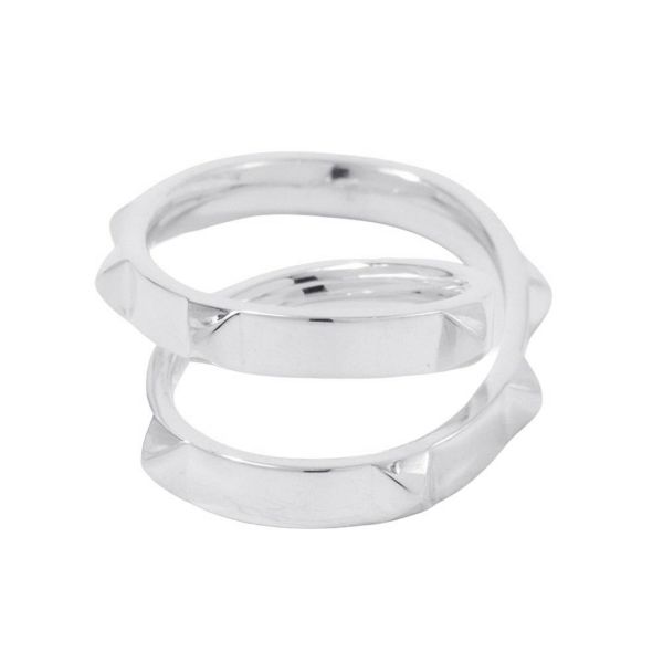 エルメス リング クルー・ドゥ・H ダブルフィンガー SV925シルバー H125631B リングサイズ53 HERMES ジュエリー 指輪