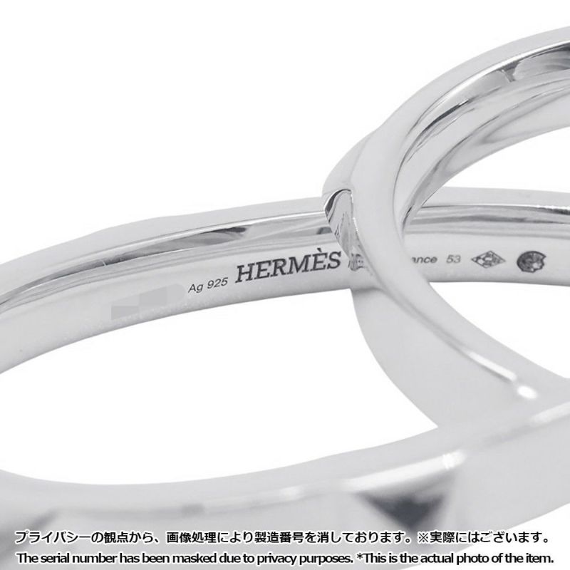 エルメス リング クルー・ドゥ・H ダブルフィンガー SV925シルバー H125631B リングサイズ53 HERMES ジュエリー 指輪