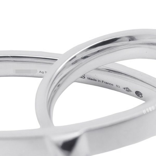 エルメス リング クルー・ドゥ・H ダブルフィンガー SV925シルバー H125631B リングサイズ53 HERMES ジュエリー 指輪