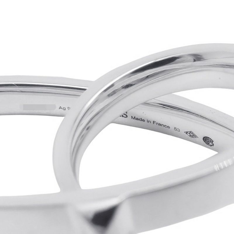 エルメス リング クルー・ドゥ・H ダブルフィンガー SV925シルバー H125631B リングサイズ53 HERMES ジュエリー 指輪