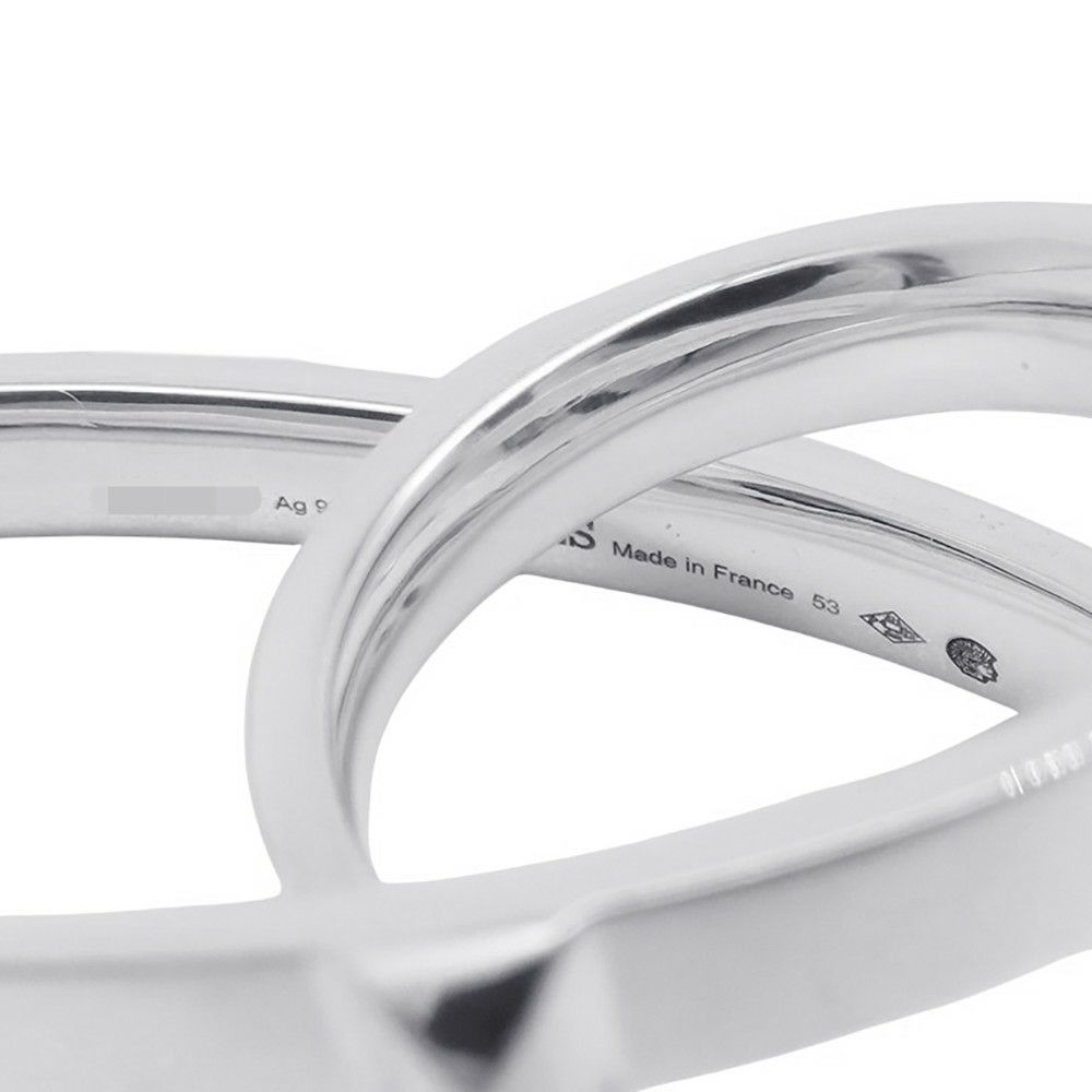 エルメス リング クルー・ドゥ・H ダブルフィンガー SV925シルバー H125631B リングサイズ53 HERMES ジュエリー 指輪