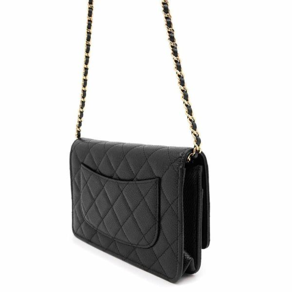 シャネル チェーンウォレット クラシック マトラッセ ココマーク キャビアスキン AP0250 CHANEL 財布 黒