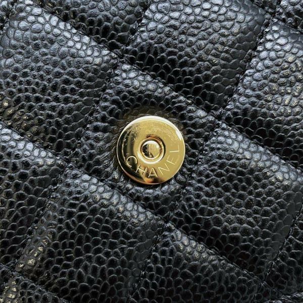 シャネル チェーンウォレット クラシック マトラッセ ココマーク キャビアスキン AP0250 CHANEL 財布 黒