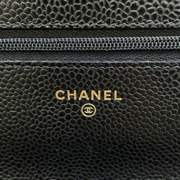 シャネル チェーンウォレット クラシック マトラッセ ココマーク キャビアスキン AP0250 CHANEL 財布 黒