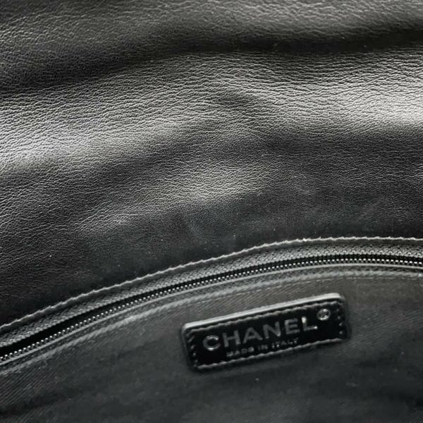 シャネル チェーンショルダーバッグ マトラッセ ココマーク ワイルドステッチ ダブルチェーン ラムスキン A34327 黒