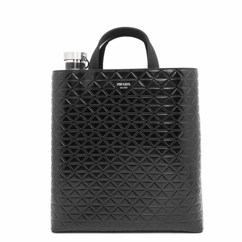 プラダ トートバッグ ウォーターボトル付きトート レザー 2VG113 PRADA 黒