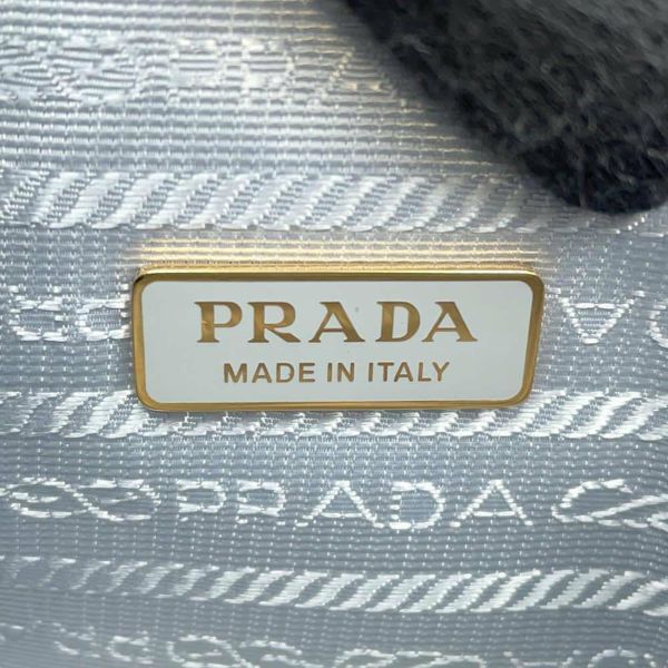 プラダ ショルダーバッグ トライアングル シアリング/レザー 1BC543 PRADA 3wayショルダーバッグ