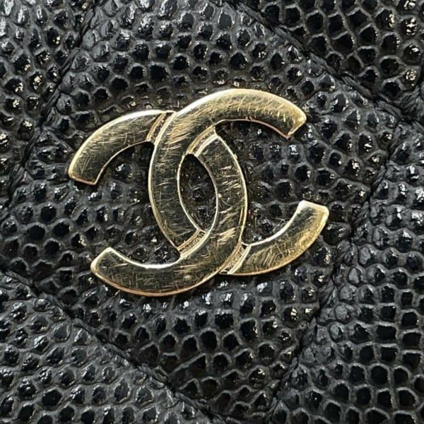 シャネル チェーンショルダーバッグ マトラッセ ココマーク ミニ バニティ キャビアスキン AP1466 CHANEL 黒