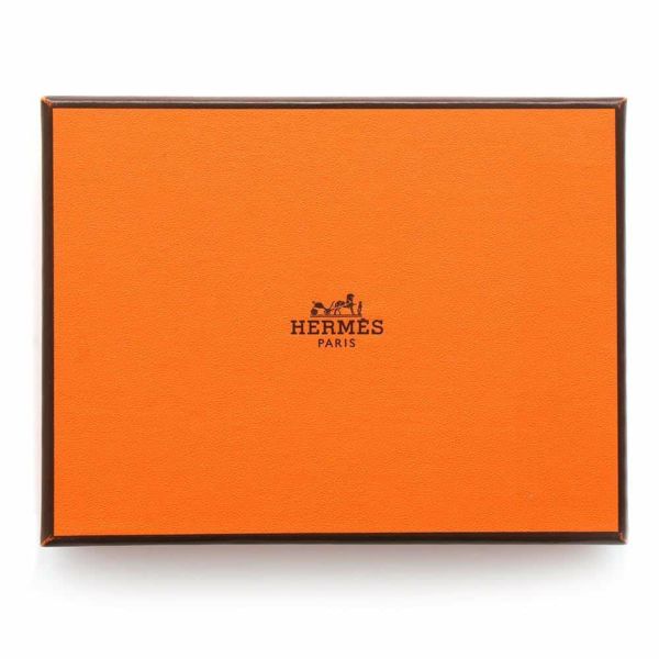 エルメス 二つ折り財布 ポーカーGM ブラック/シルバー金具 エバーグレイン HERMES メンズ