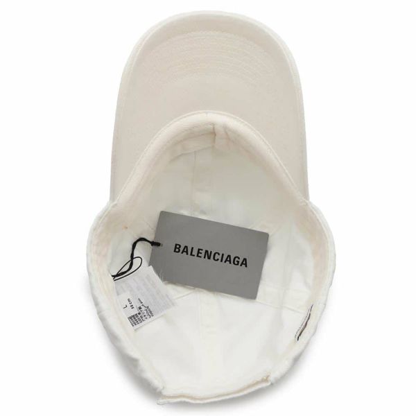 バレンシアガ キャップ ロゴ コットン サイズL 529192 BALENCIAGA 帽子 白