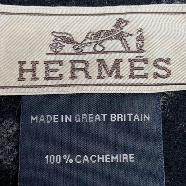 エルメス マフラー エニー・モール カシミヤ HERMES メンズ 黒