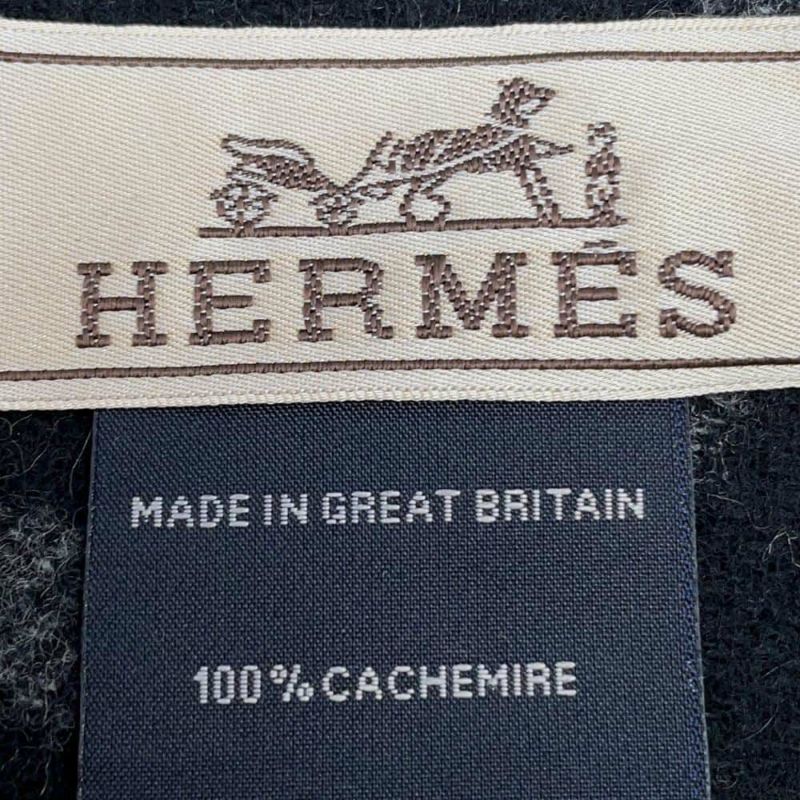 エルメス マフラー エニー・モール カシミヤ HERMES メンズ 黒