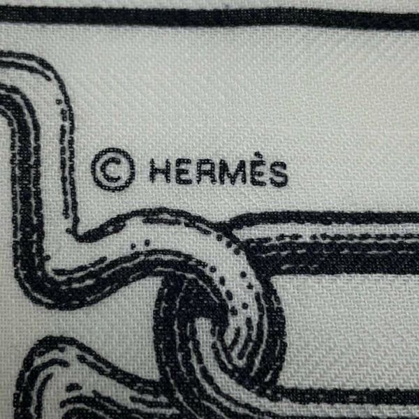 エルメス スカーフ カレジェアン カレイドスコープ・エフェクト カシミヤ シルク HERMES 白 黒 2024秋冬