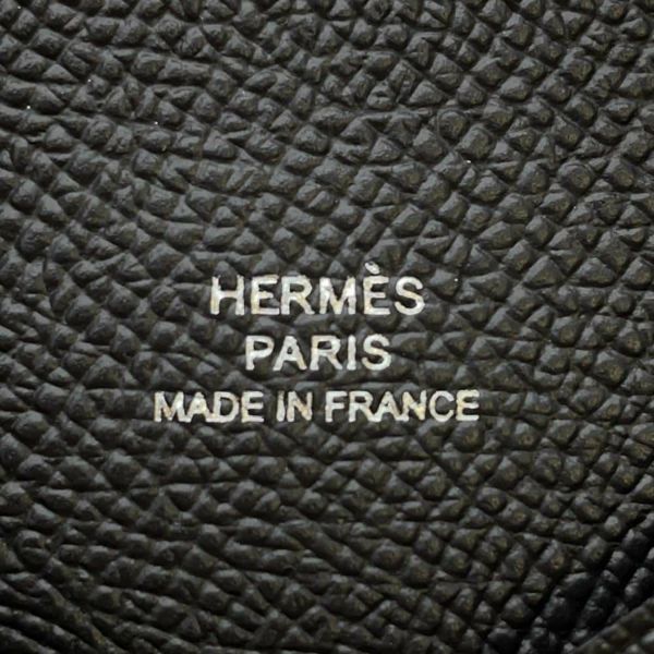 エルメス カードケース カルヴィ ブラック エプソン W刻印 HERMES 名刺入れ  黒