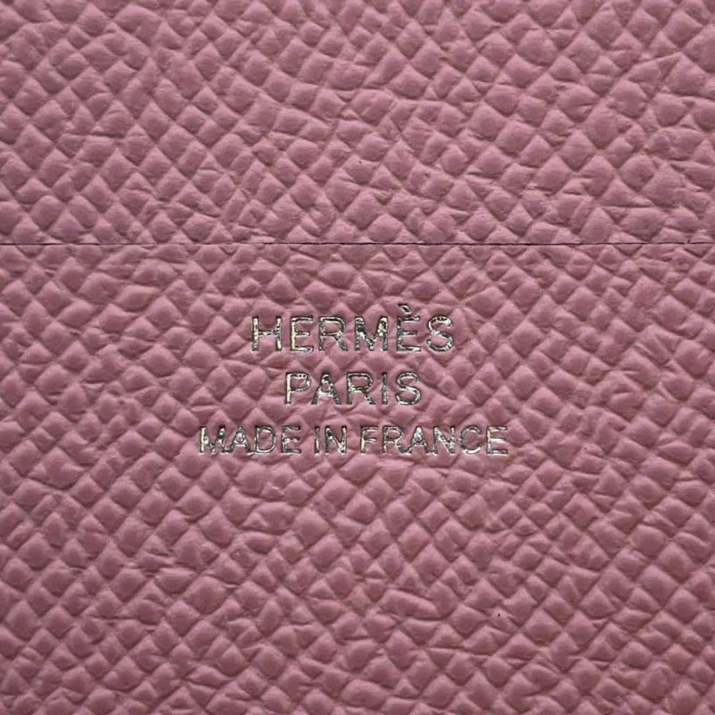 エルメス 三つ折り財布 ベアン コンビネ ヴェルソ チャイ/モーヴシルベストル/シルバー金具 エプソン W刻印