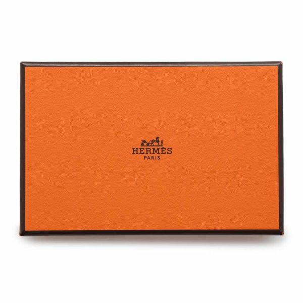 エルメス カードケース カルヴィ ヴェルソ ブルーオーシャン/モーヴペール シェブルミゾル W刻印 シェーブル