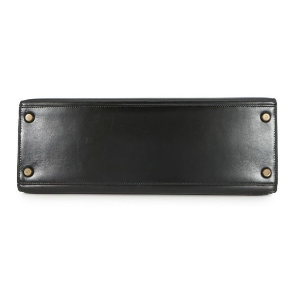 エルメス ハンドバッグ ケリー32 外縫い ブラック/ゴールド金具 ボックスカーフ 〇K刻印 黒 クラシックケリー ヴィンテージ