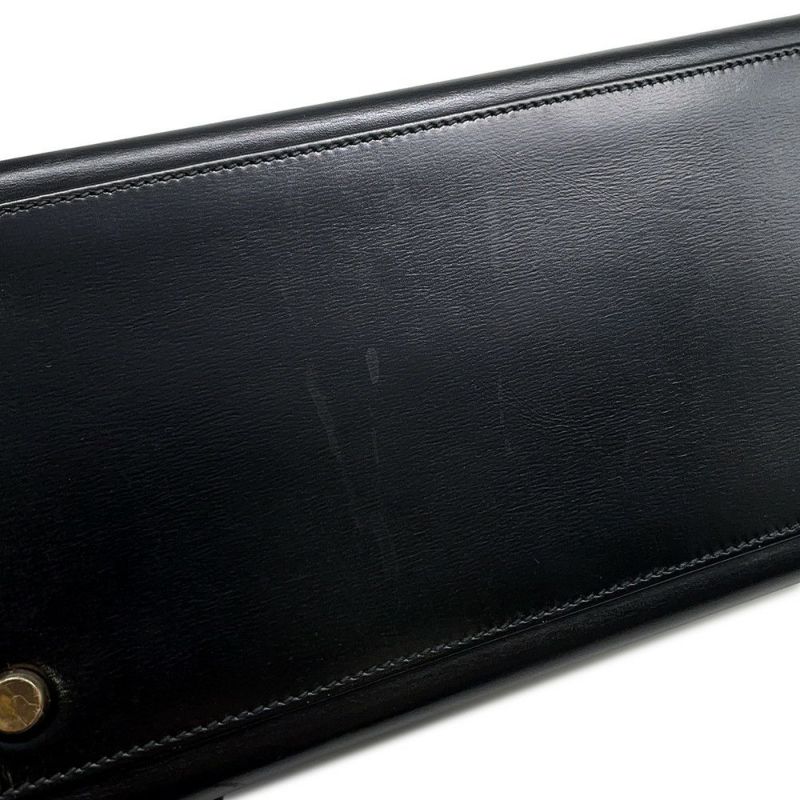 エルメス ハンドバッグ ケリー32 外縫い ブラック/ゴールド金具 ボックスカーフ 〇K刻印 黒 クラシックケリー ヴィンテージ