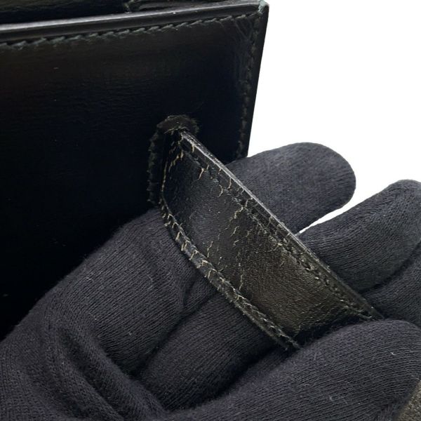 エルメス ハンドバッグ ケリー32 外縫い ブラック/ゴールド金具 ボックスカーフ 〇K刻印 黒 クラシックケリー ヴィンテージ