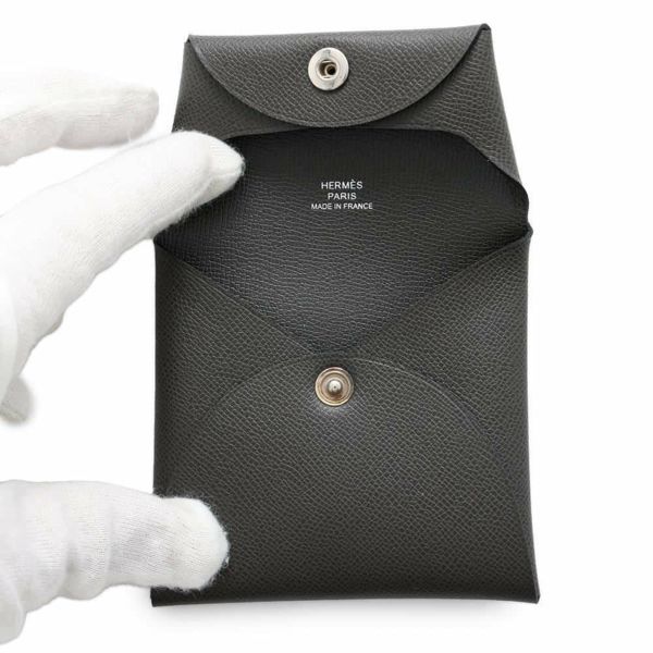 エルメス コインケース バスティア グラファイト ヴォーマダム W刻印 HERMES 財布