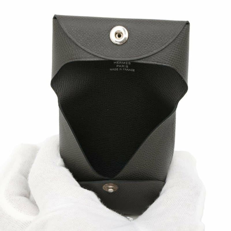 エルメス コインケース バスティア グラファイト ヴォーマダム W刻印 HERMES 財布