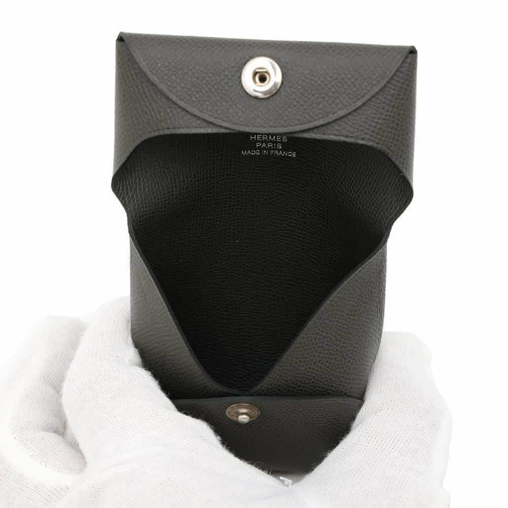 エルメス コインケース バスティア グラファイト ヴォーマダム W刻印 HERMES 財布