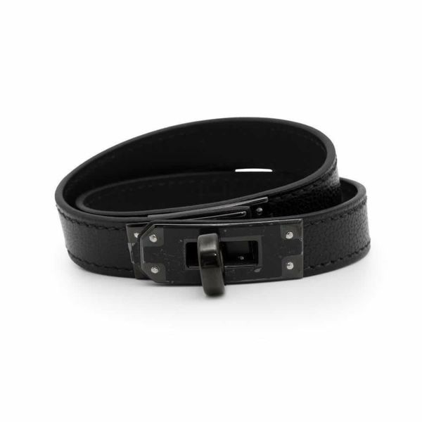 【上品なSo Black】HERMES ケリーダブルトゥールブレスレット エルメス ブレスレット ケリー・ドゥブルトゥール ブラック