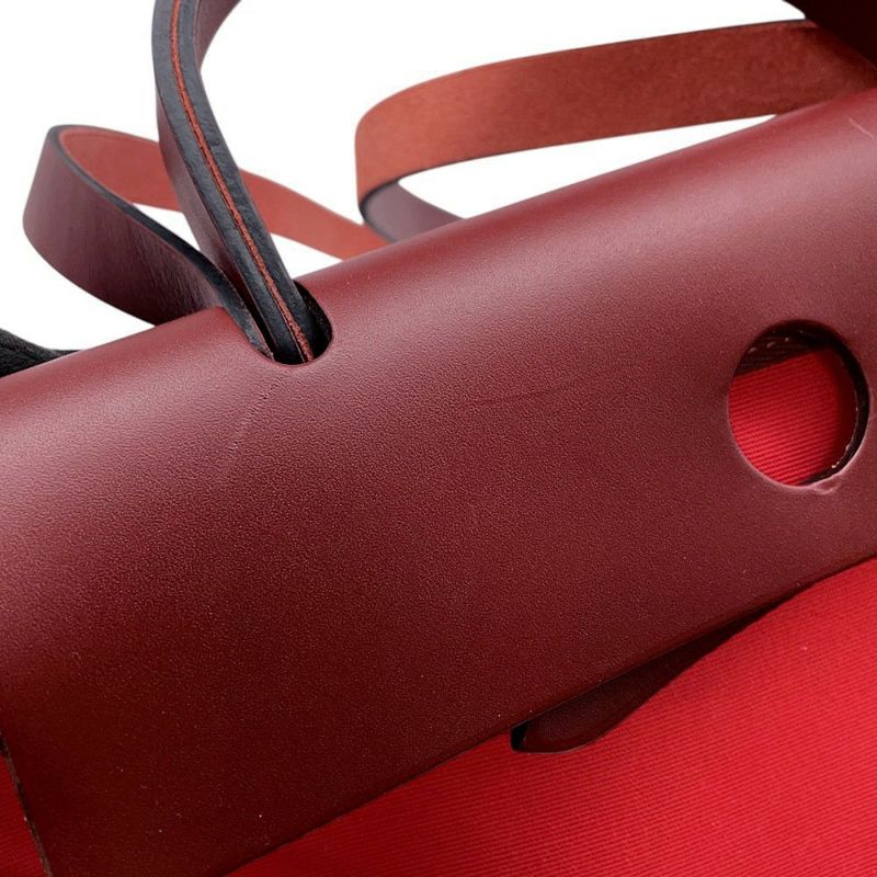 エルメス エールバッグジップPM ルージュセリエ/シルバー金具 トワルオフィシエ/ボックスカーフ B刻印