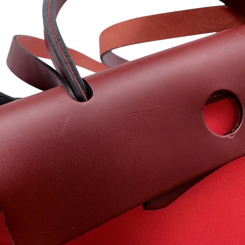 エルメス エールバッグジップPM ルージュセリエ/シルバー金具 トワルオフィシエ/ボックスカーフ B刻印