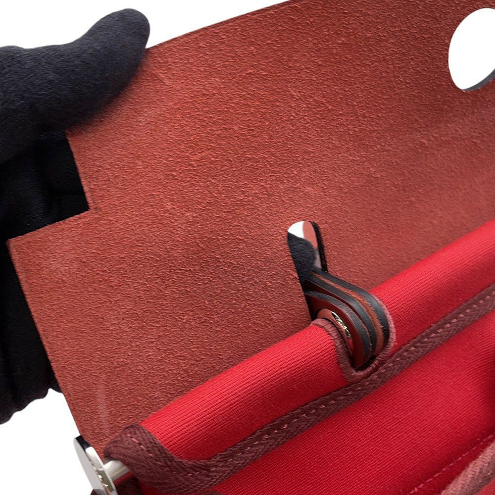 エルメス エールバッグジップPM ルージュセリエ/シルバー金具 トワルオフィシエ/ボックスカーフ B刻印