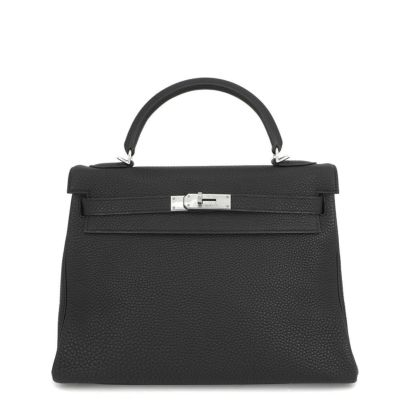 エルメス ハンドバッグ ケリー32 外縫い ブラック/ゴールド金具