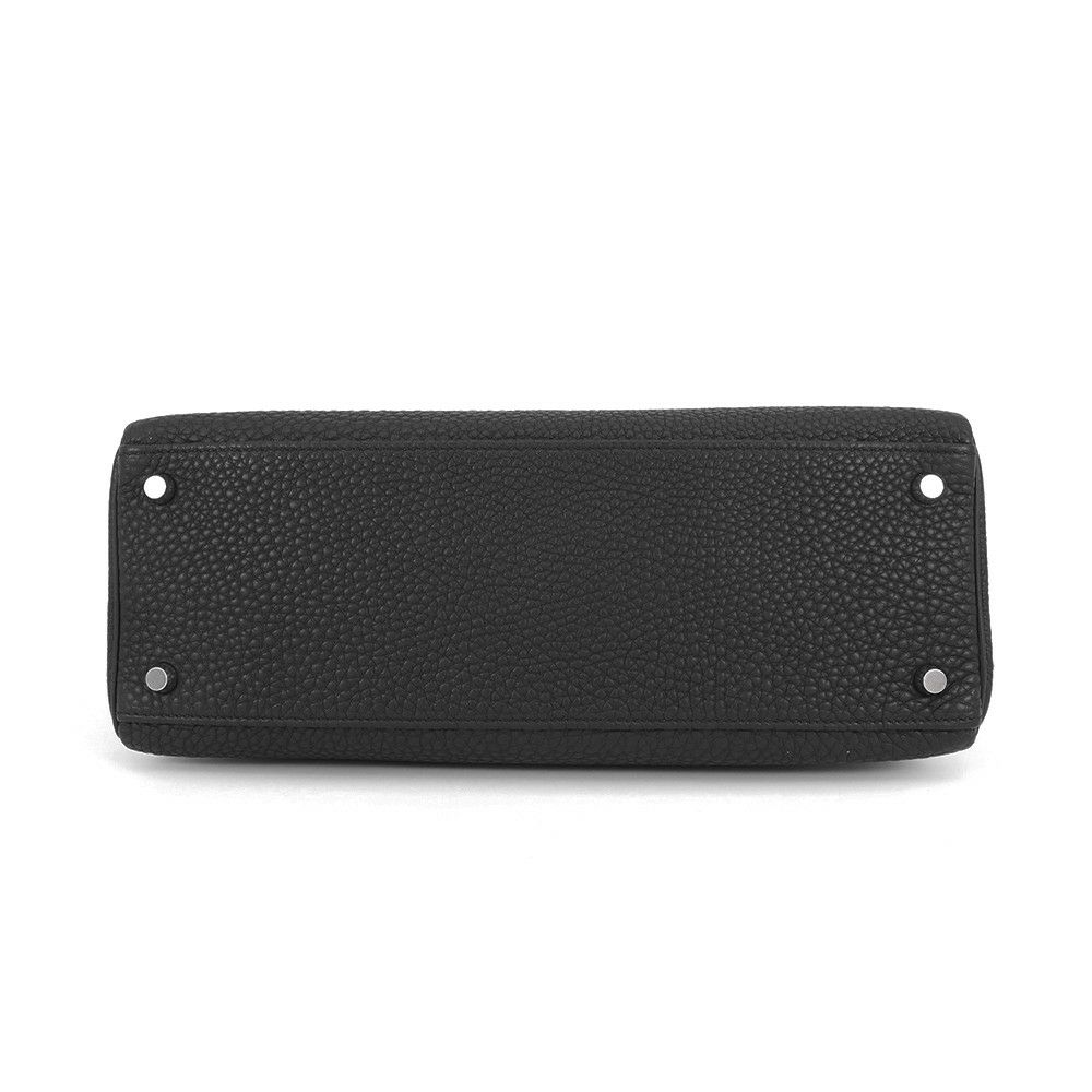 エルメス ハンドバッグ ケリー32 内縫い ブラック/シルバー金具 トゴ □F刻印 2wayショルダー 黒