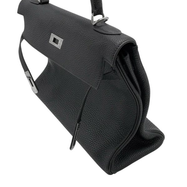 エルメス ハンドバッグ ケリー32 内縫い ブラック/シルバー金具 トゴ □F刻印 2wayショルダー 黒