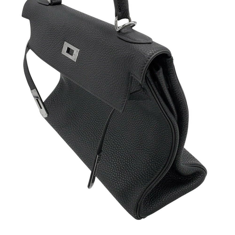 エルメス ハンドバッグ ケリー32 内縫い ブラック/シルバー金具 トゴ □F刻印 2wayショルダー 黒