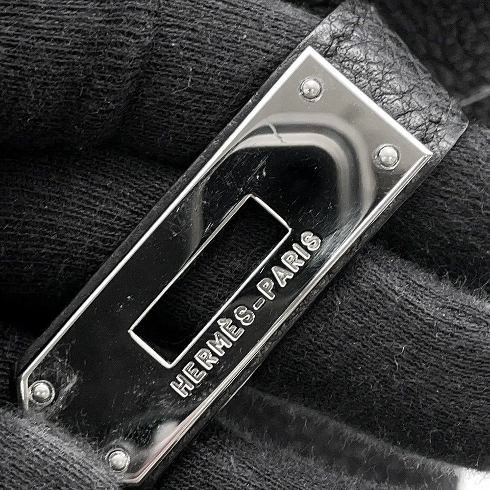 エルメス ハンドバッグ ケリー32 内縫い ブラック/シルバー金具 トゴ □F刻印 2wayショルダー 黒