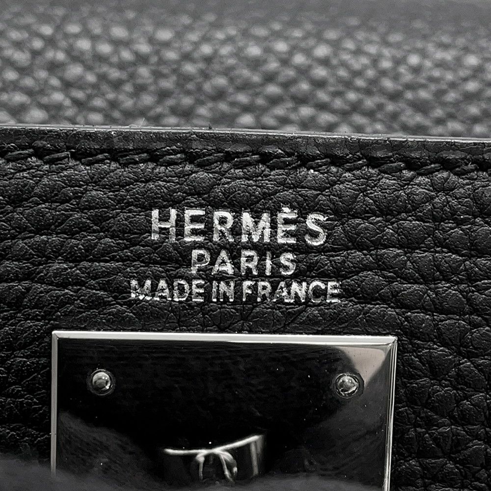 エルメス ハンドバッグ ケリー32 内縫い ブラック/シルバー金具 トゴ □F刻印 2wayショルダー 黒