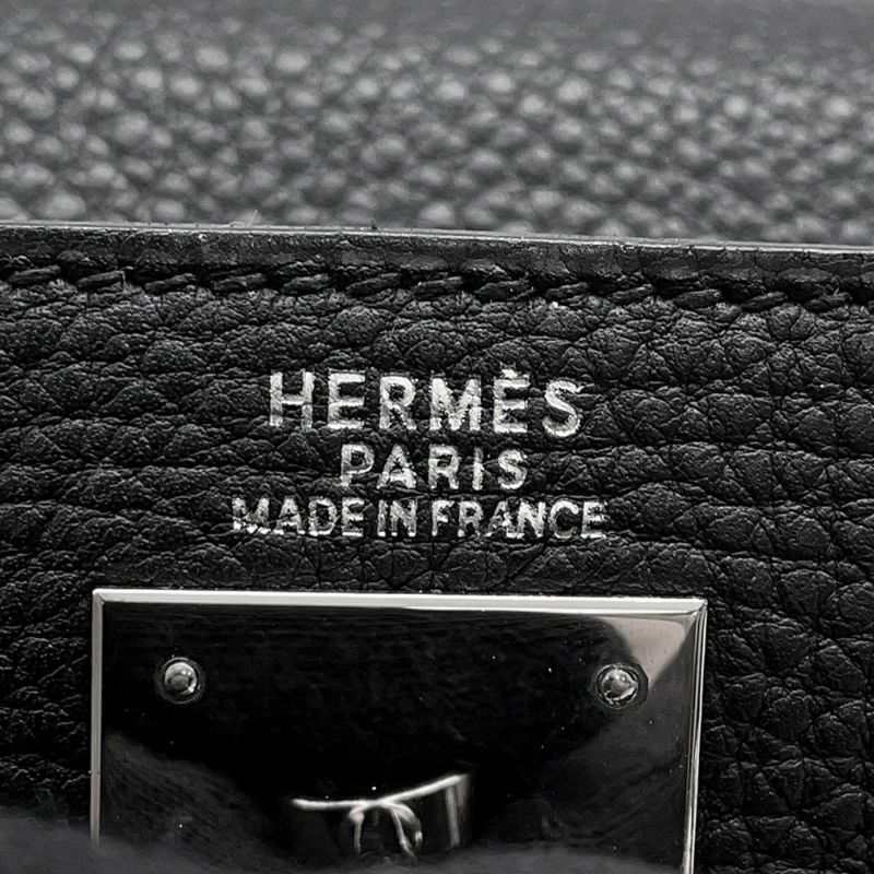 エルメス ハンドバッグ ケリー32 内縫い ブラック/シルバー金具 トゴ □F刻印 2wayショルダー 黒