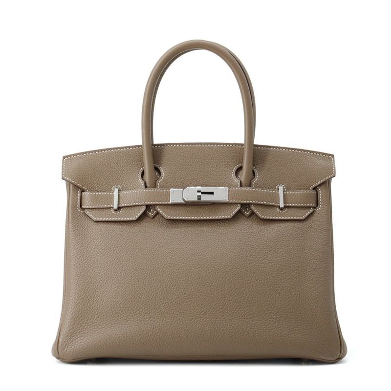 エルメス バーキン30 エトゥープ/シルバー金具 トゴ D刻印 HERMES Birkin ハンドバッグ
