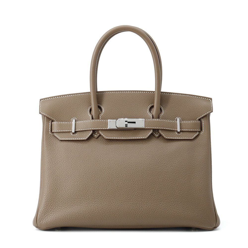 エルメス バーキン30 エトゥープ/シルバー金具 トゴ D刻印 HERMES Birkin ハンドバッグ