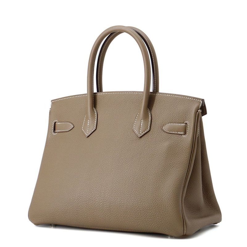 エルメス バーキン30 エトゥープ/シルバー金具 トゴ D刻印 HERMES Birkin ハンドバッグ