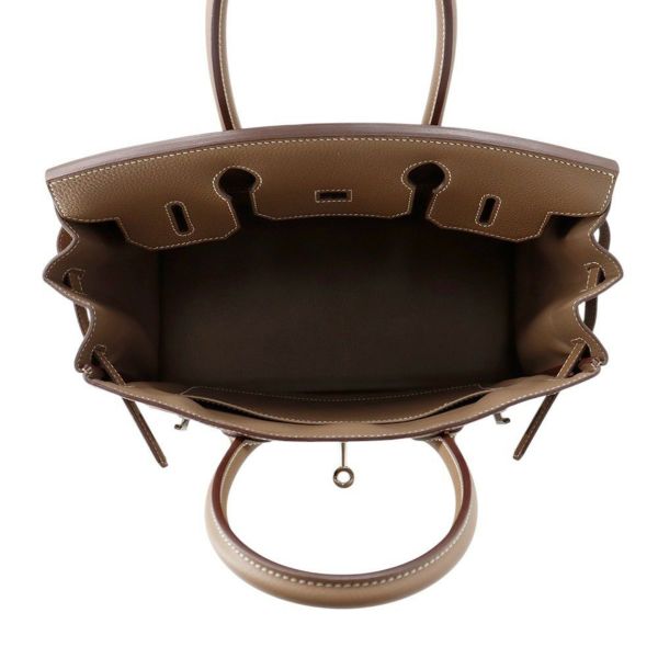 エルメス バーキン30 エトゥープ/シルバー金具 トゴ D刻印 HERMES Birkin ハンドバッグ