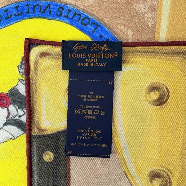 ルイヴィトン スカーフ カレ・マイ LV トランク モノグラム・パターン シルク M96693 LOUIS VUITTON