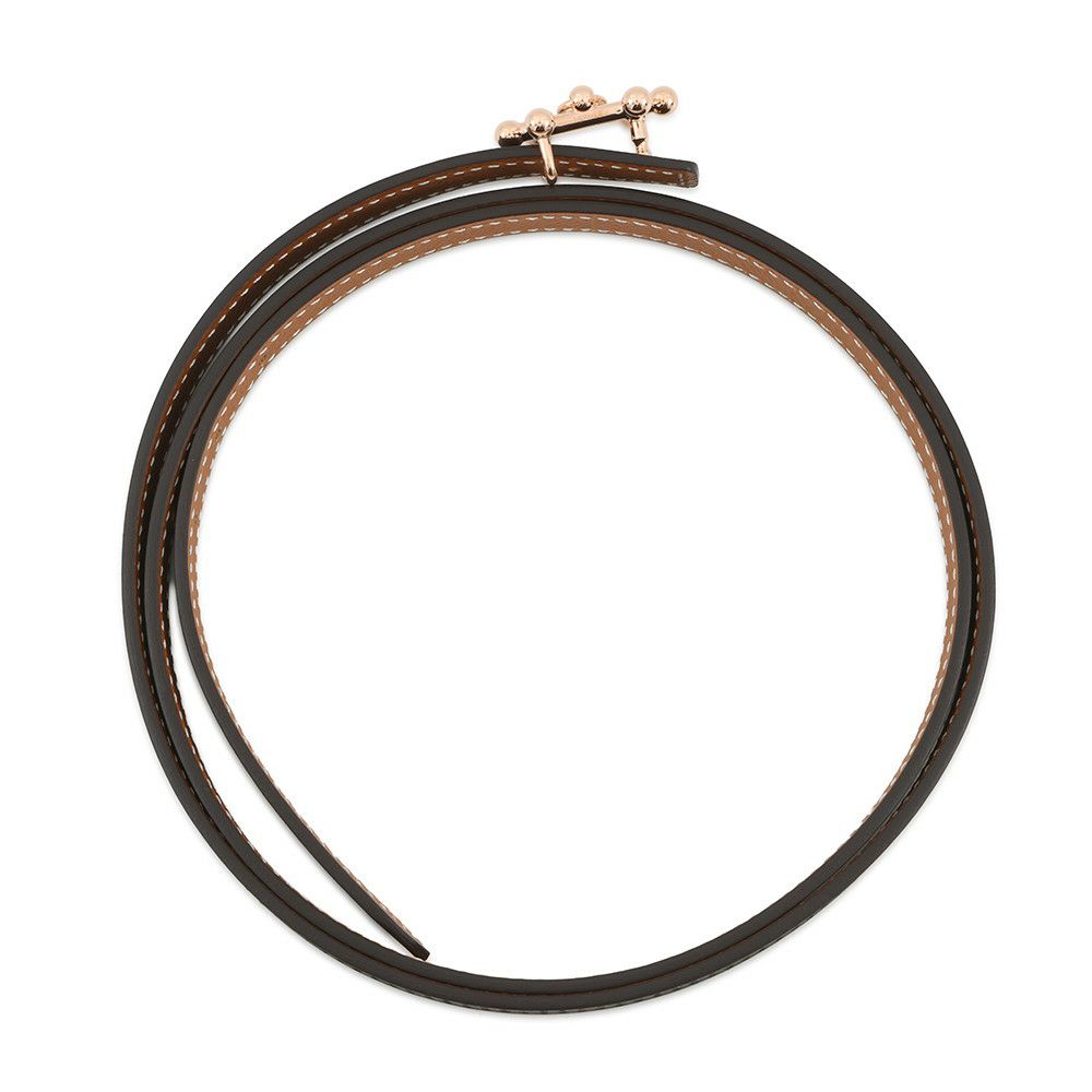 エルメス ベルト ギャロパン シュール・メール ブラック/ゴールド/ピンクゴールド金具 W刻印 サイズ90 黒