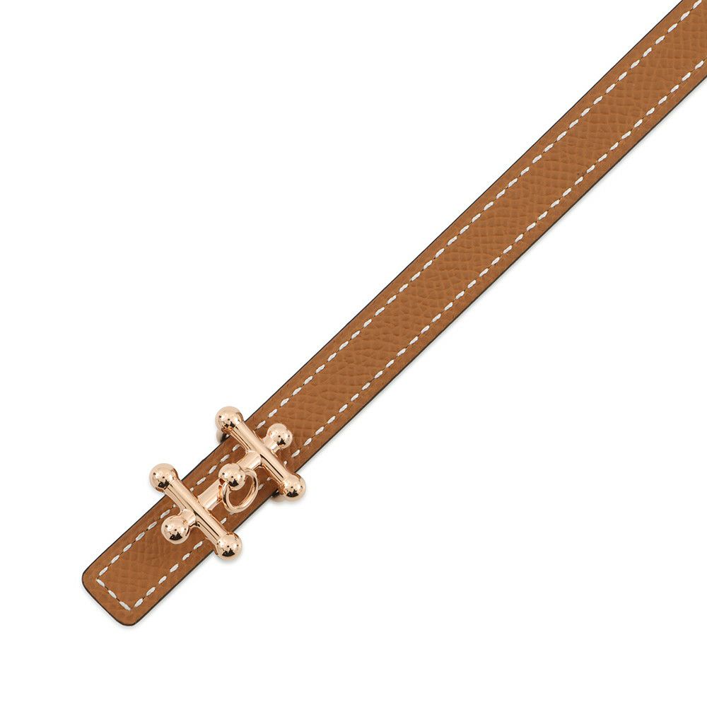 エルメス ベルト ギャロパン シュール・メール ブラック/ゴールド/ピンクゴールド金具 W刻印 サイズ90 黒