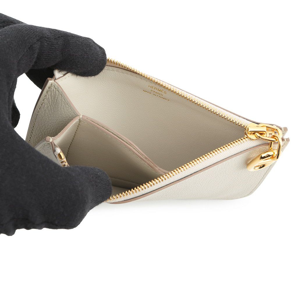 エルメス カードケース ジップアンゴー ベトン/ゴールド金具 エバーカラー K刻印