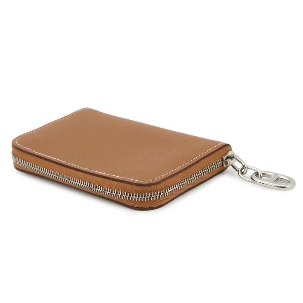 エルメス カードケース ジップ アン ゴー ゴールド/シルバー金具 エバーカラー K刻印 HERMES 定期入れ