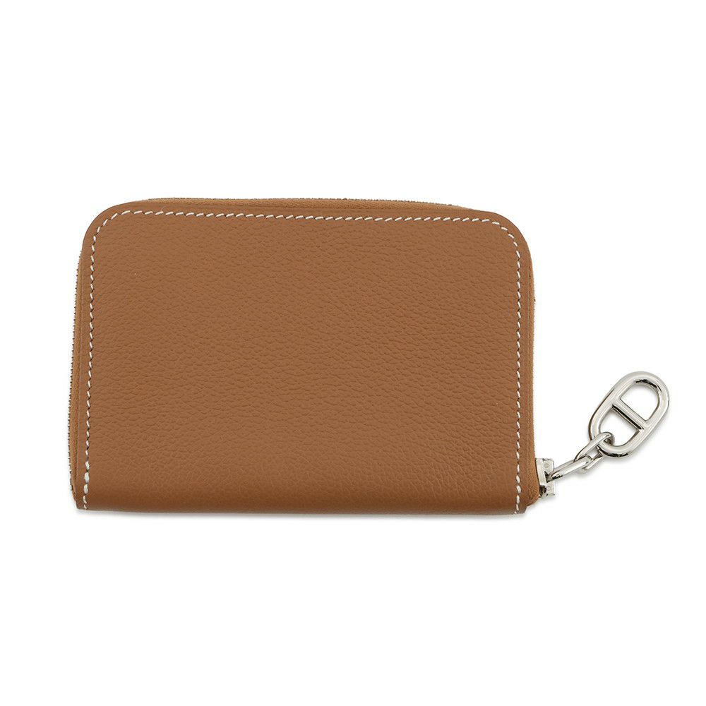 エルメス カードケース ジップ アン ゴー ゴールド/シルバー金具 エバーカラー K刻印 HERMES 定期入れ