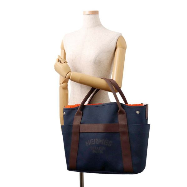 エルメス サックドパンサージュ グルーム SAC DE PANSAGE GROOM ネイビー/フー Y刻印 2wayショルダー